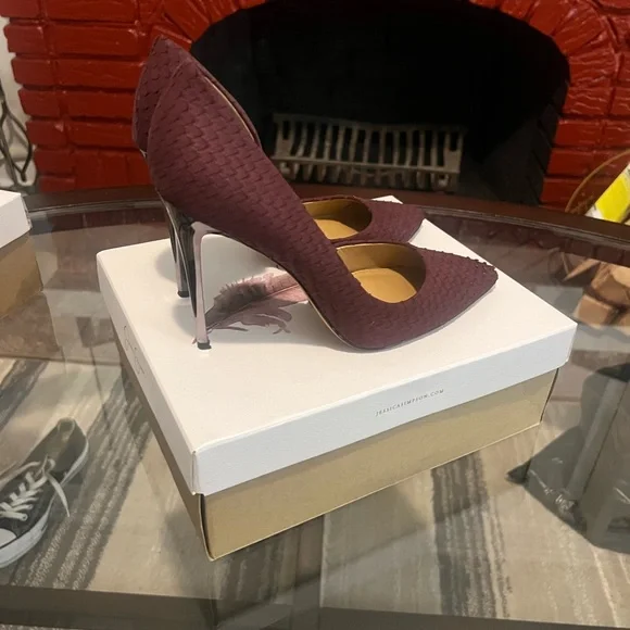 Jessica Simpson-burgundy printed heel size 9 - Picture 3 of 4